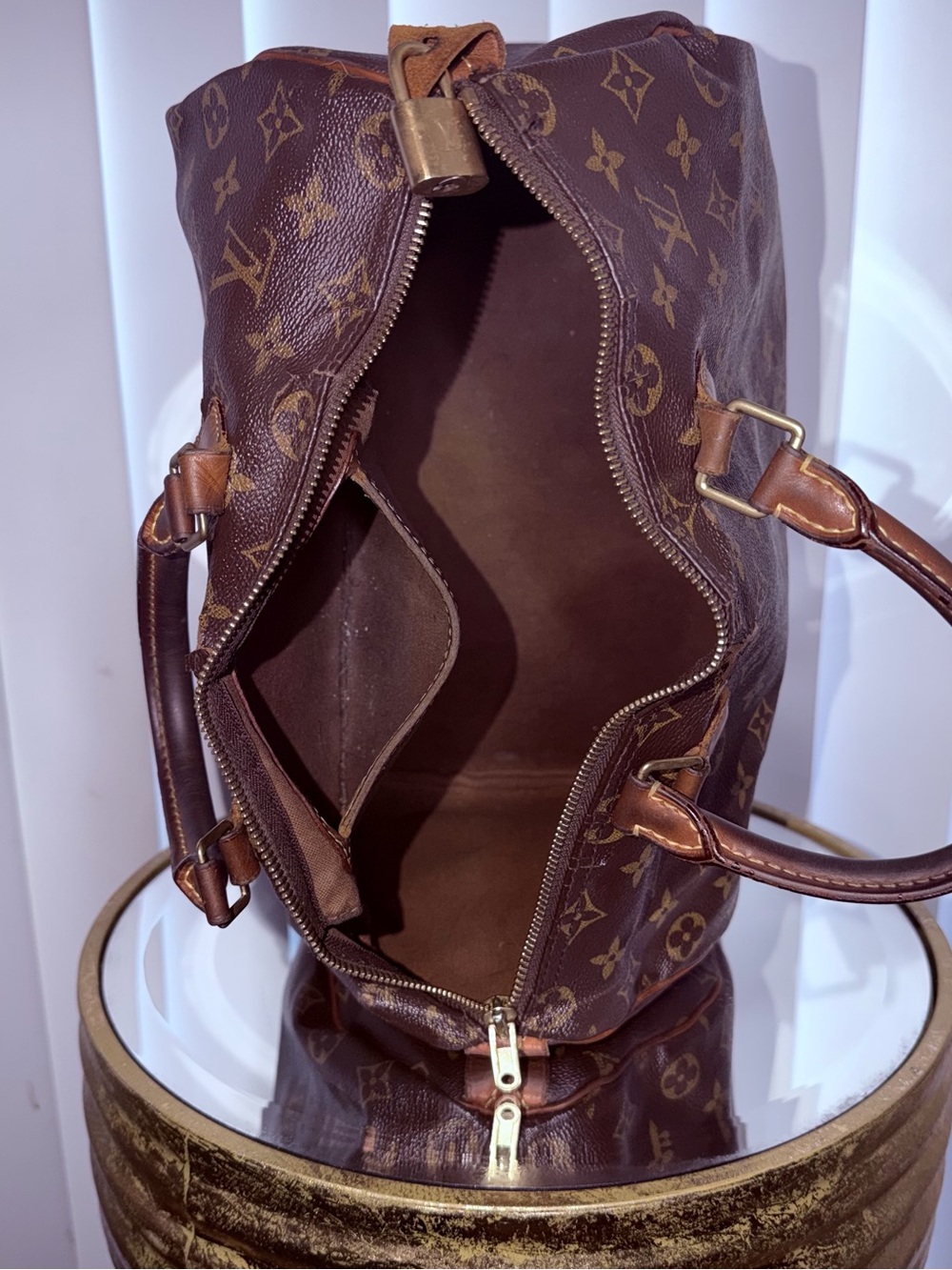 Louis Vuitton Brown Monogram Top-Handle Travel Bag - Picture 3 of 4